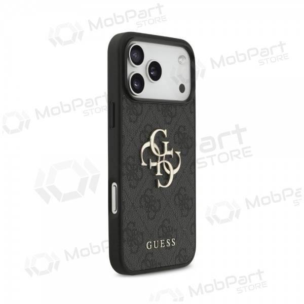 Obal Apple iPhone 18 Pro Max - Guess PU 4G Metal Logo (šedý)