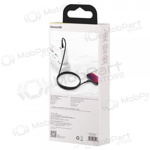 USB kabel Baseus High Density Braided Fast Data PD 20W Type-C - Lightning 1.0m (černá) CATLGD-01