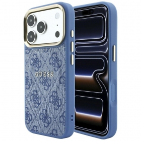 Obal Apple iPhone 18 Pro Max - Guess PU Leather 4G Gold Frame Embossed MagSafe