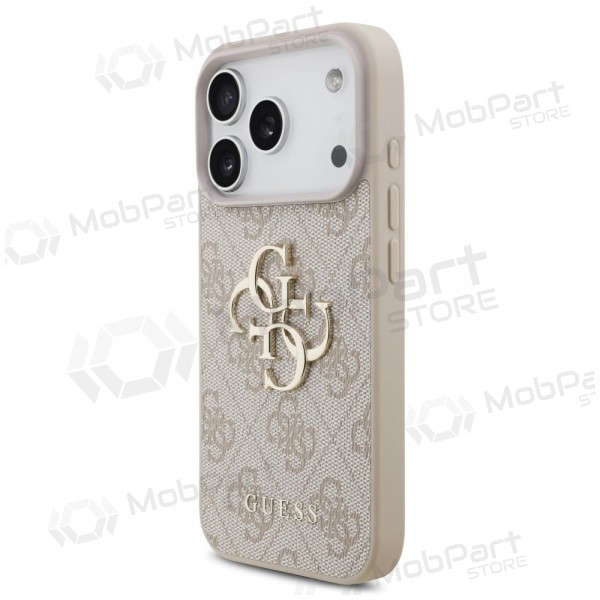 Obal pro Apple iPhone 17 Pro - Guess PU 4G Metal Logo (růžový)