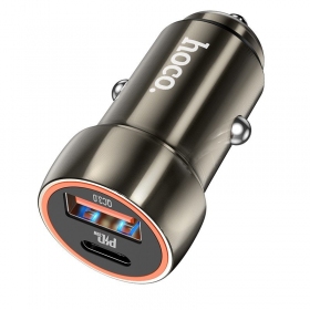 Nabíječka automobilinis Hoco Z46A USB-A/Type-C PD20W+QC3.0 šedá