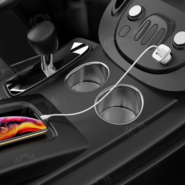 Nabíječka automobilinis Borofone BZ12 USB + Lightning (2.4A) (bílý)