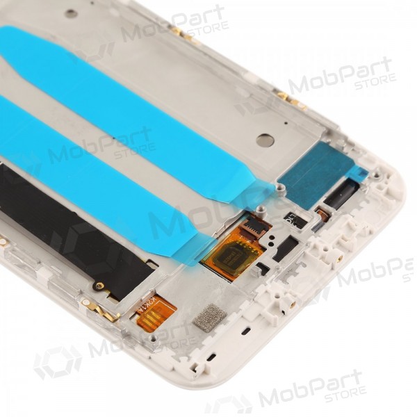 Xiaomi Mi A1 / Mi 5X displej (bílý) (s rámem) (použitý grade C, originál)