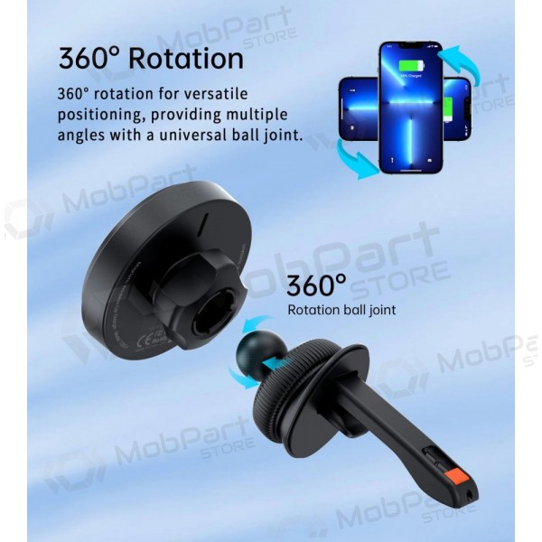 Automobilinis laikiklis-nabíječka Choetech T205-F MagSafe 15W černá