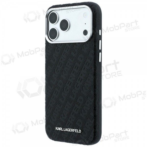 Apple iPhone 18 Pro Max obal - Karl Lagerfeld PU Grained Allover Semi Wrap MagSafe (černý)