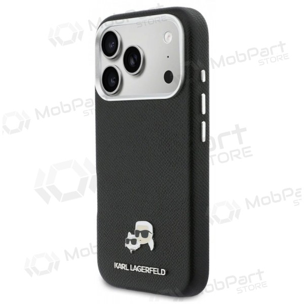 Obal pro Apple iPhone 17 Pro - Karl Lagerfeld PU Karl and Choupette Heads Pins MagSafe (černý)