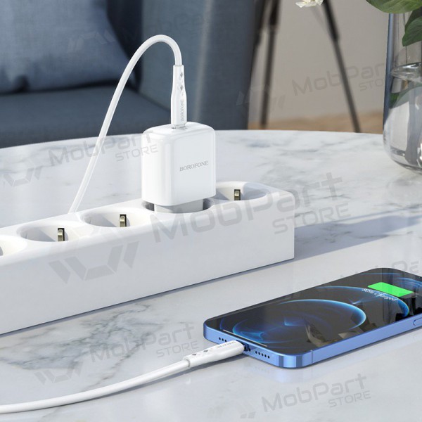 Nabíječka Borofone BN3 Type-C QC 3.0, PD 2.0 20W (bílý)