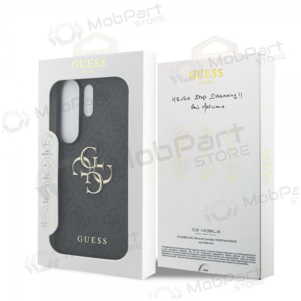 Obal na Samsung Galaxy S26 Ultra - Guess PU 4G Metal Logo (šedý)