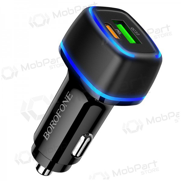 Nabíječka automobilinis Borofone BZ14A PD20W+QC3.0 x 2 USB (černá)