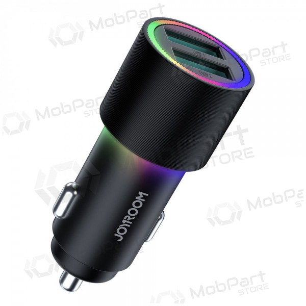 Nabíječka automobilinis Joyroom JR-CL10 LED 2xUSB 24W (černá)