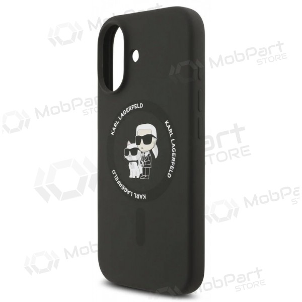 Obal Apple iPhone 17 - Karl Lagerfeld Liquid Silicone Karl and Choupette MagSafe (černý)