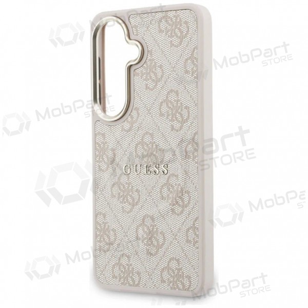 Samsung Galaxy S26 obal - Guess PU Leather 4G Gold Frame Magnetic (růžový)