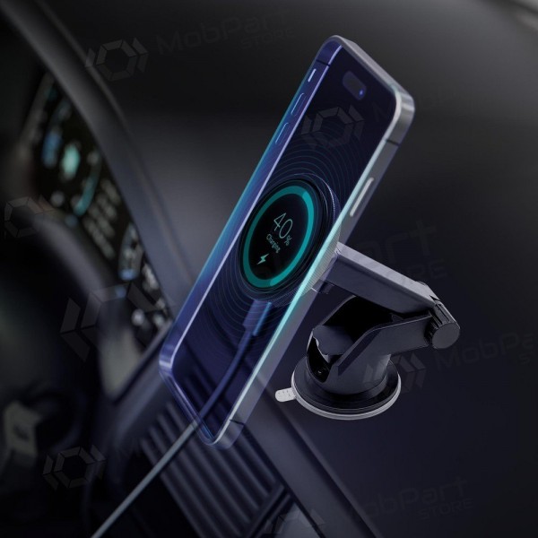 Držák telefonu do auta s bezdrátovým nabíjením 3MK Car MagCharger 15 W na palubní desku.