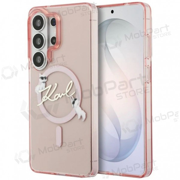 Samsung Galaxy S26 Ultra obal - Karl Lagerfeld IML Choupette Karl Script Logo Magnetic (růžový)