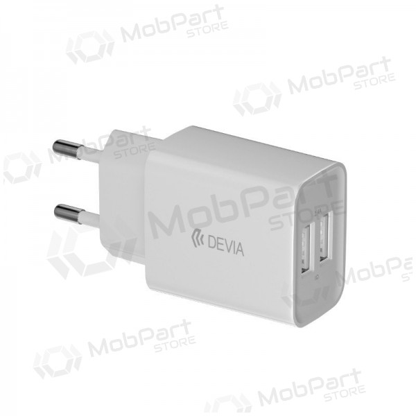Nabíječka Devia Smart x 2 USB (2.4A) + MicroUSB, (bílý)
