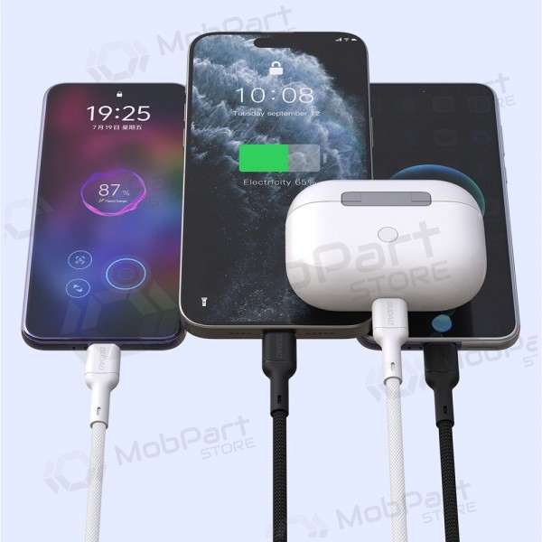 USB-C kabel Dudao L9C USB-C na USB-C 1 m 65 W bílý