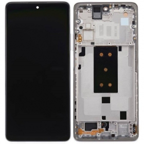 Displej Xiaomi 11T 5G (bílý) (s rámečkem) (originální)