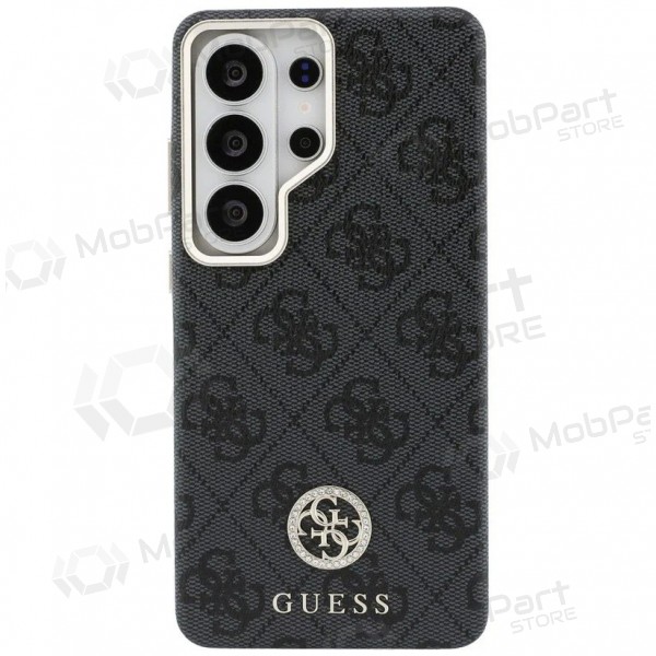 Obal pro Samsung Galaxy S26 Ultra - Guess PU Leather 4G Strass Logo Gold Frame Magnetic (černý)