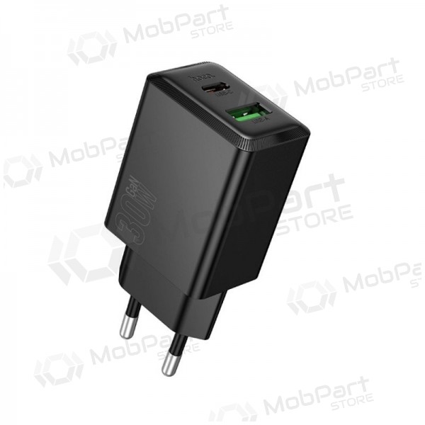 Nabíječka telefonu Hoco N71 30 W GaN USB-C + USB-A černá