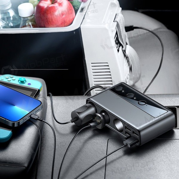 Nabíječka automobilinis Joyroom 9in1 154W 3x12V, PD USB Type-C, QC3.0 USB-A, 4xUSB-A JR-CL06