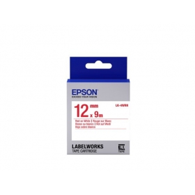 Epson LK-4WRN (C53S654011) kazeta na štítky standardní, červená na bílé 12mm (9m)
