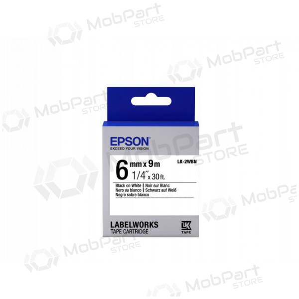 Epson etiketovací kazeta LK-2WBN standardní lepidlo černá na bílé 6mm (9m).