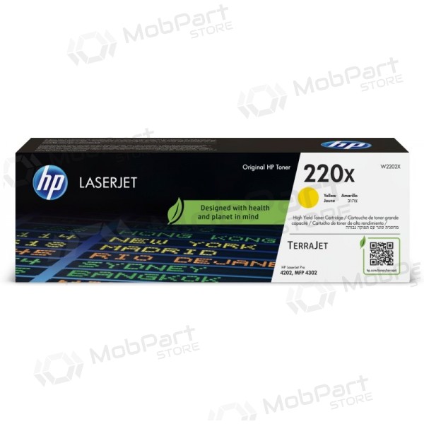 HP 220X (W2202X) laserová kazeta, žlutá