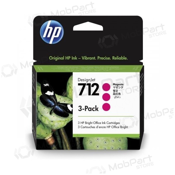 Inkoustová kazeta HP 712 (3ED78A), purpurová (SPEC)