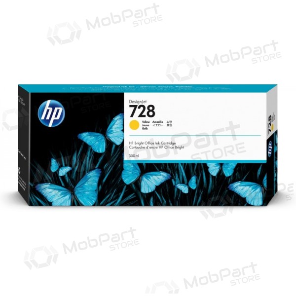 HP 728 (F9K15A) inkoustová kazeta, žlutá