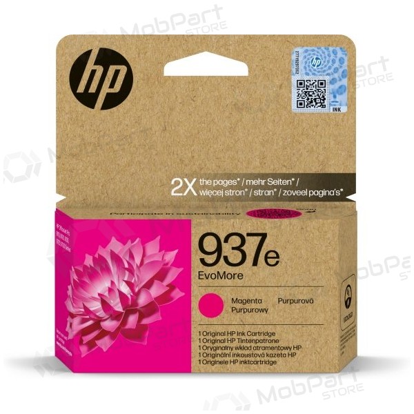 HP 937e EvoMore (4S6W7NE) inkoustová kazeta, purpurová