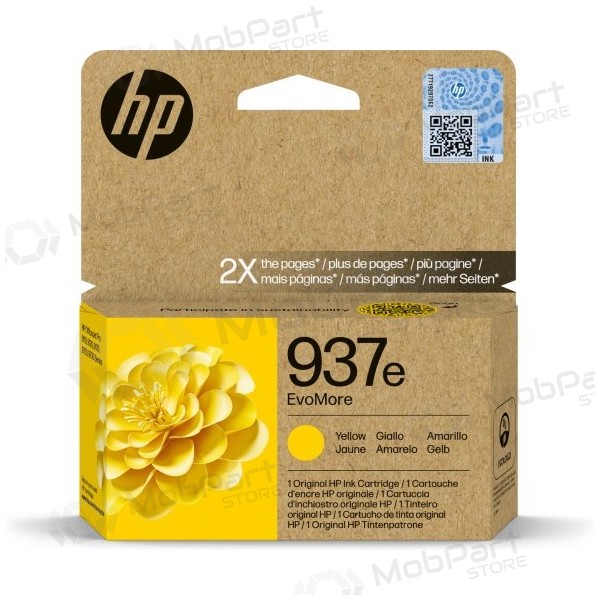 HP 937e EvoMore (4S6W8NE) inkoustová kazeta, žlutá