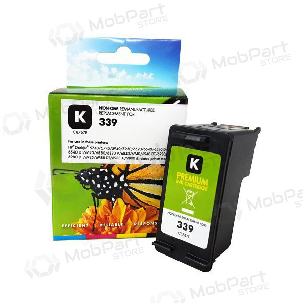 Kompatibilní inkoustová kazeta Static Control HP 339 (C8767EE), černá, výtěžnost 860 stran.