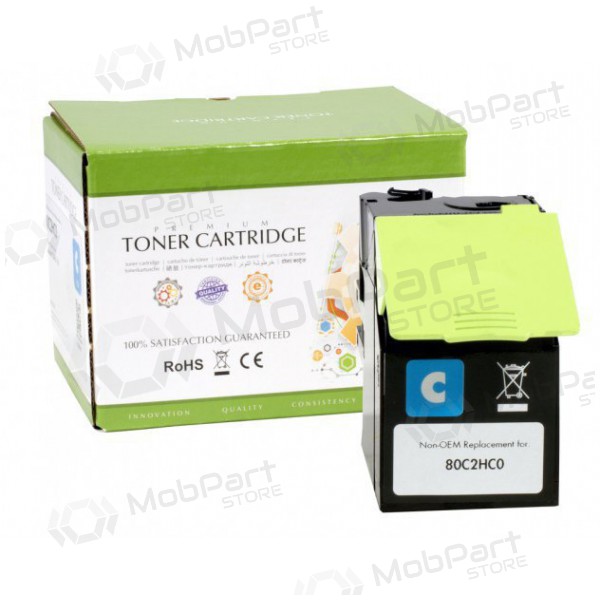 Kompatibilní tonerová kazeta Static Control Lexmark 802HC (80C2HC0), azurová, pro laserové tiskárny, 3000 stran.