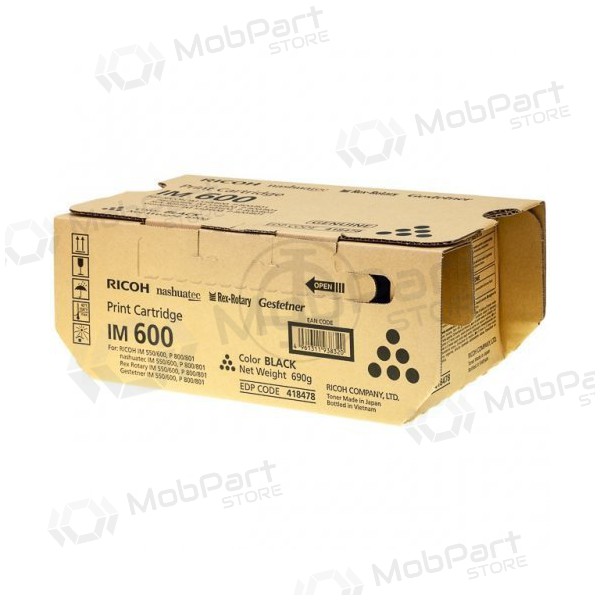 Ricoh IM 600 (418478), černá kazeta pro laserové tiskárny, 25500 stran