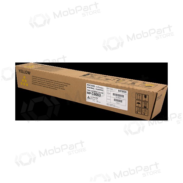 Ricoh MP C6003 (841854), žlutá náplň / kazeta pro laserové tiskárny, 22500 stránky.